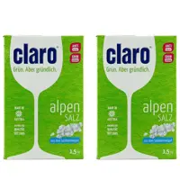 نمک ظرفشویی کلارو مدل Alpen Salz وزن 1.5 کیلوگرم بسته 2 عددی