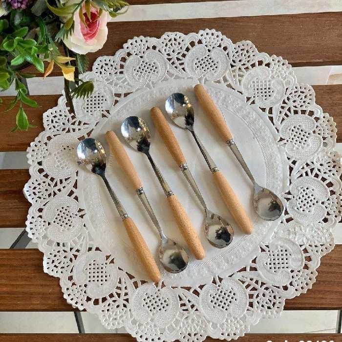 قاشق چایخوری دسته چوبی