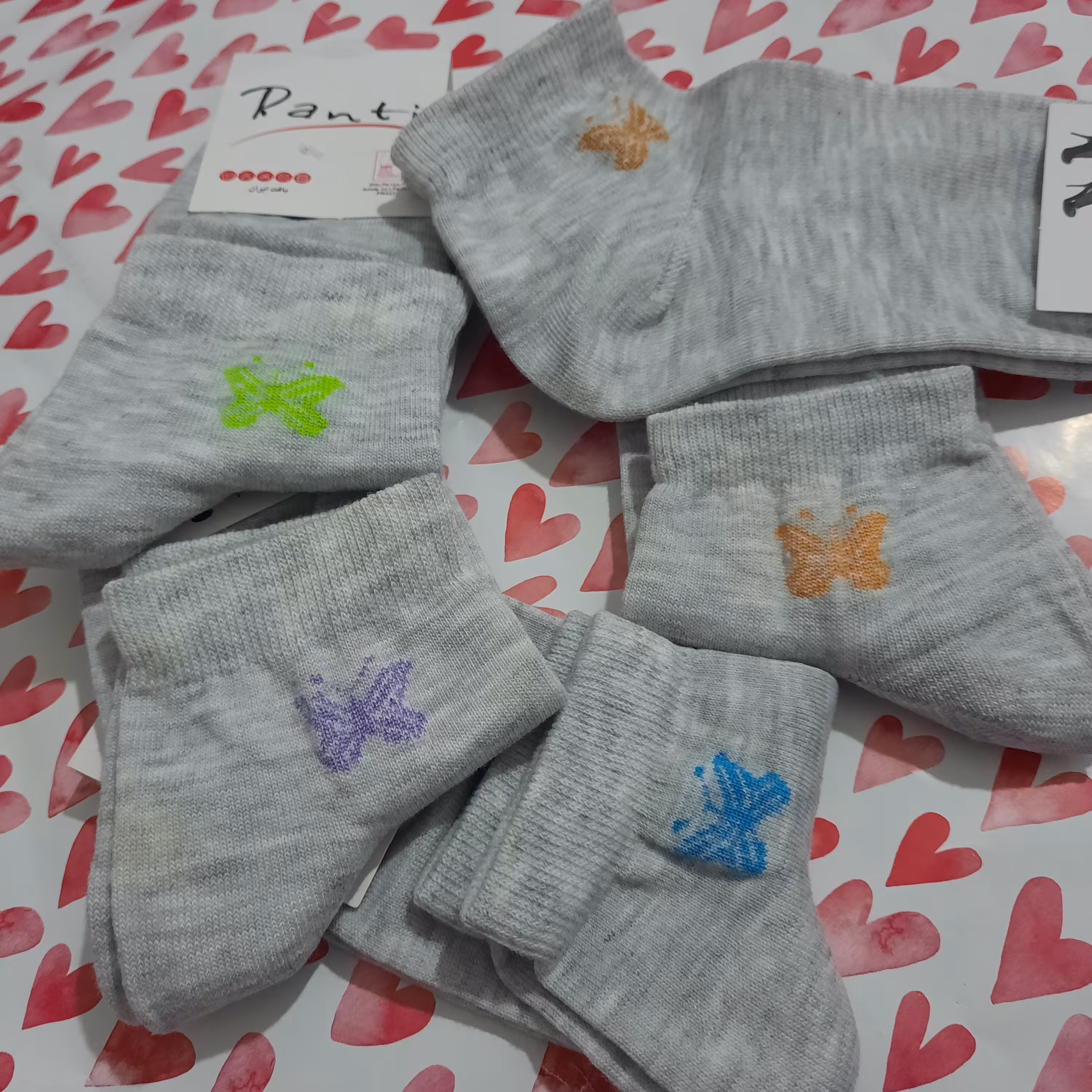 جوراب مچی  طرح پروانه 