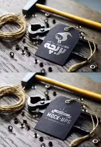 طرح موکاپ لوگوی لیبل مشکی لایه باز - گرافیک با طعم تربچه