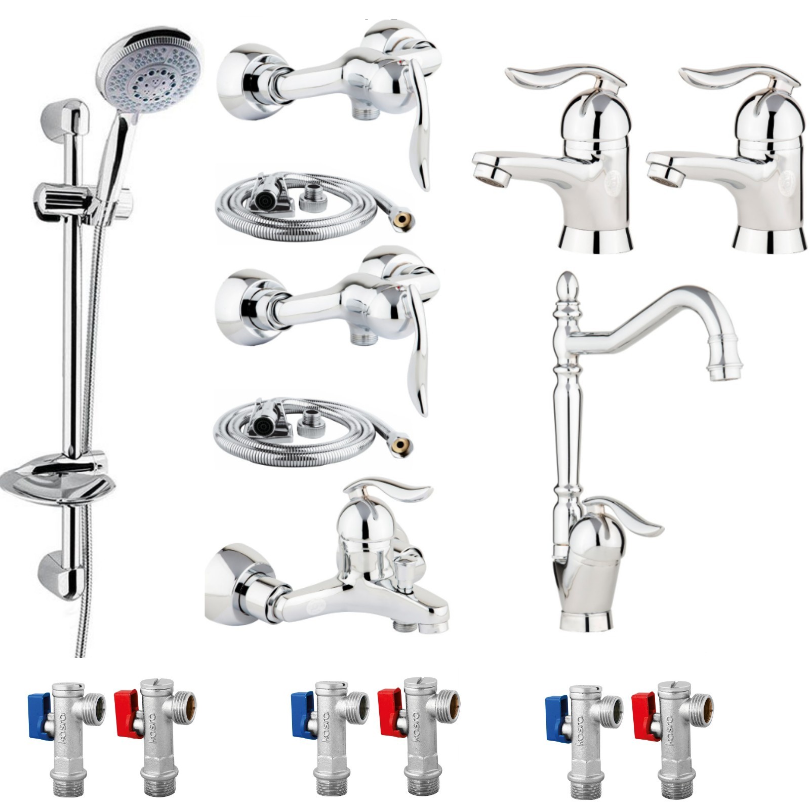 ست شیرالات رز مدل ونیز مکس مجموعه 15 عددی کروم