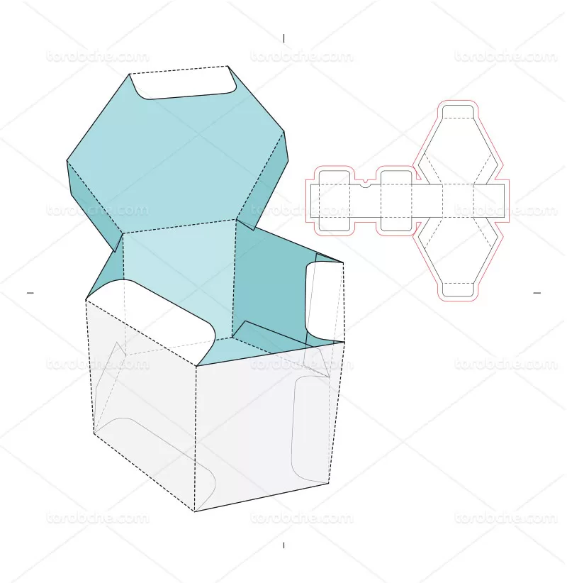 وکتور طرح گسترده جعبه چند ضلعی با کیفیت | گرافیک با طعم تربچه