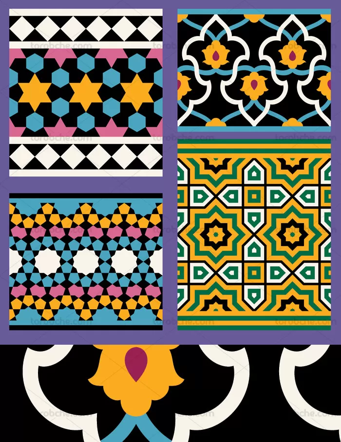 وکتور طرح کاشی کاری اسلامی شماره 170 - گرافیک با طعم تربچه