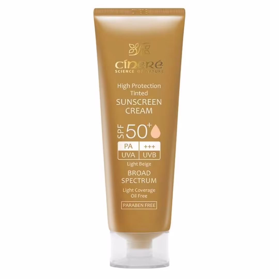 ضد آفتاب سینره spf50 بژروشن سینره فاقد چربی مناسب پوست چرب تاریخ انقضا بیشتر از یکسال 