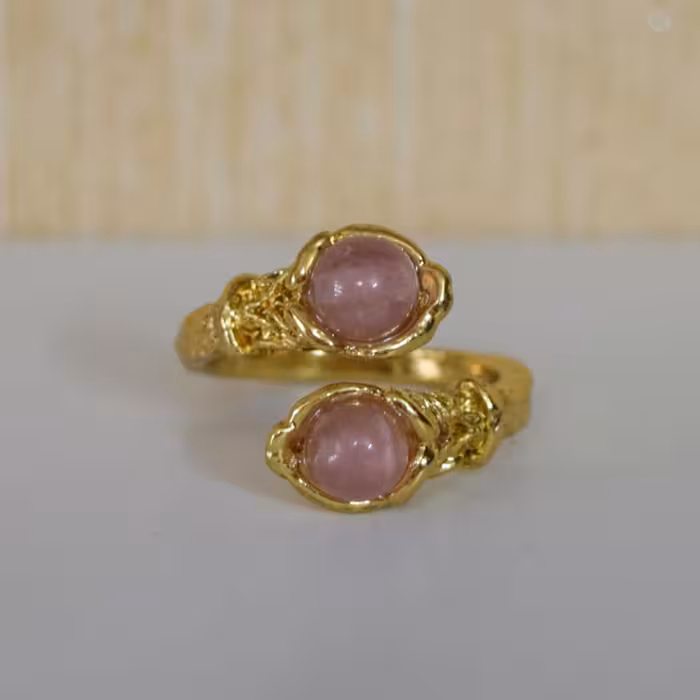 انگشتر سنگ رزکوارتز (سنگ عشق)