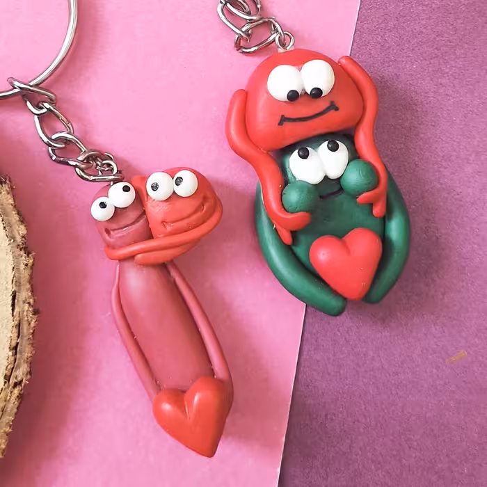 جاکلیدی کیوت جاسوئیچی خمیری سرکلیدی طرح بغل  فانتزی