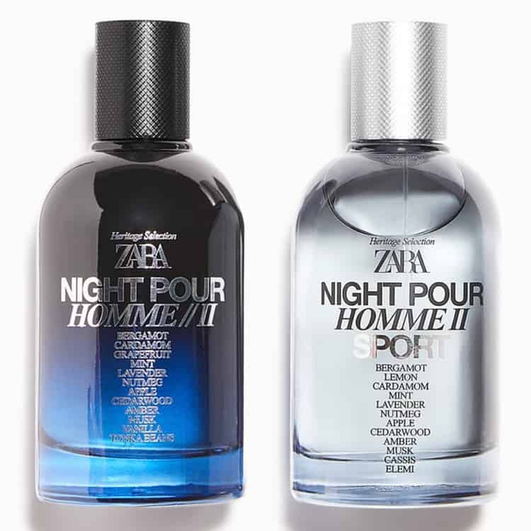 پک ادو پرفیوم مردانه ZARA NIGHT POUR HOMME 2 and NIGHT POUR HOMME 2 SPORT حجم 100 میلی لیتر