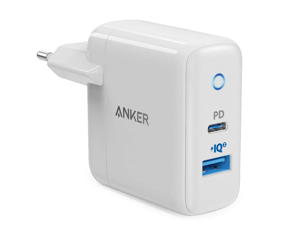 شارژر دیواری یو اس بی و تایپ سی 35 وات انکر Anker PowerPort PD  2 Dual Port High Speed Wall Charger A2636L21