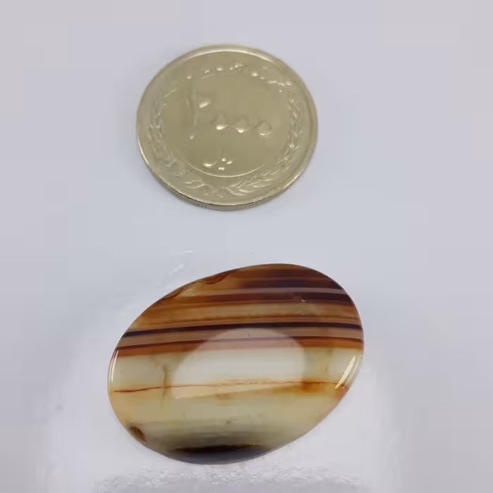 نگین عقیق سلیمانی پرچمی به ضمانت معدنی 