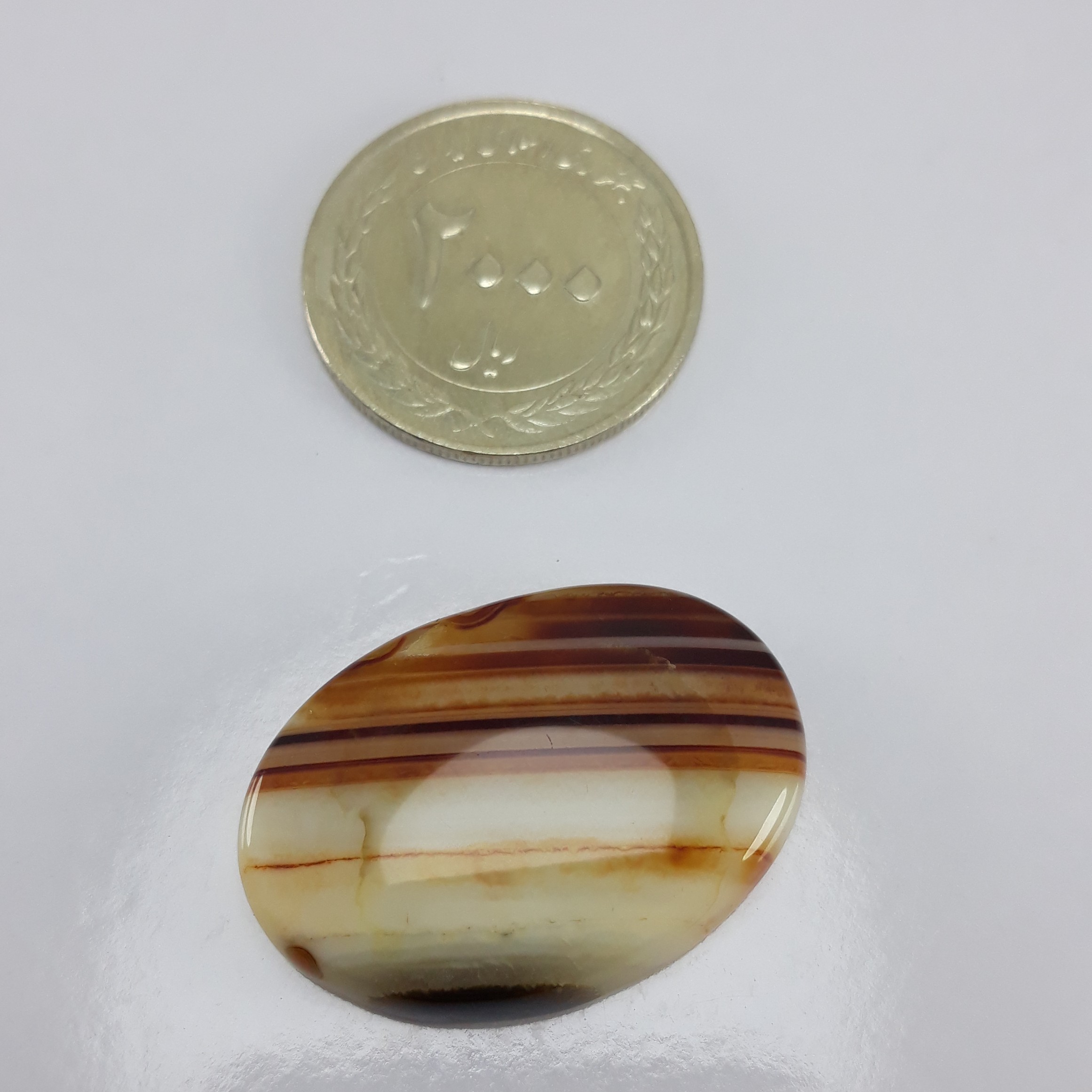 نگین عقیق سلیمانی پرچمی به ضمانت معدنی 