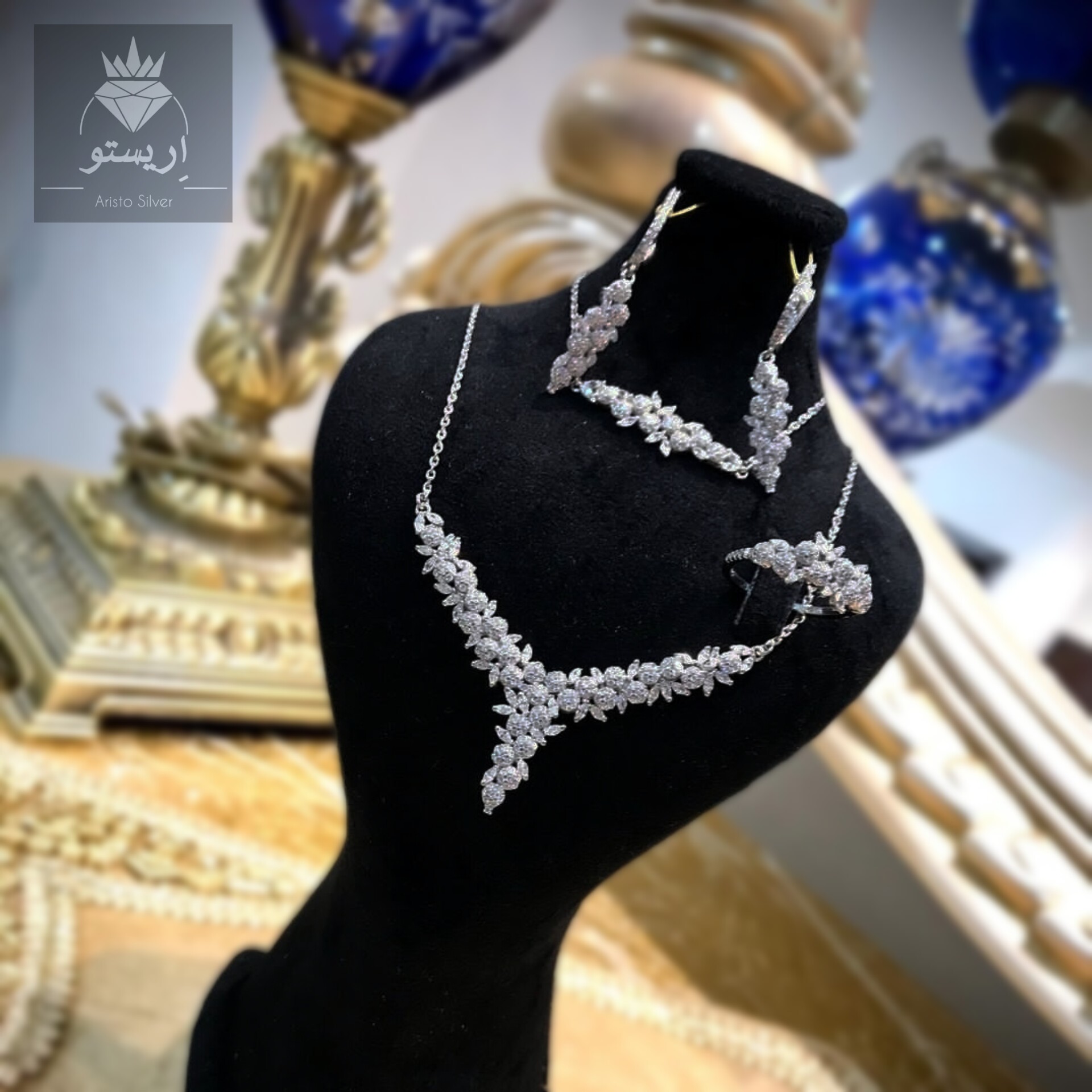 سرویس نقره میکرو کامل بسیار شیک با عیار 925 و آبکاری طلاسفید