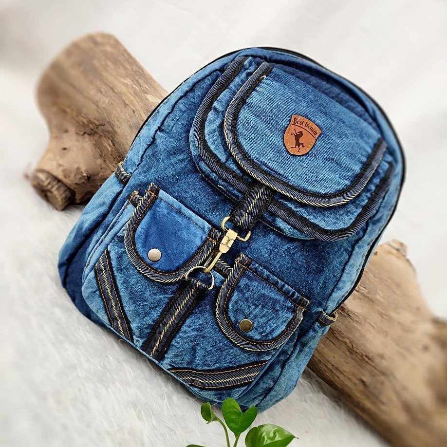 شناسه74938کوله پشتی جین مدل دو جیب جنس جین