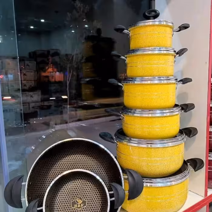 سرویس قابلمه گرانیتی 14 پارچه( زنبوری) ضخیممم هلنا