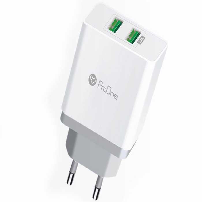 شارژر دیواری دو پورت یو اس بی 2.4 آمپر پرووان ProOne CH04 wall Charger