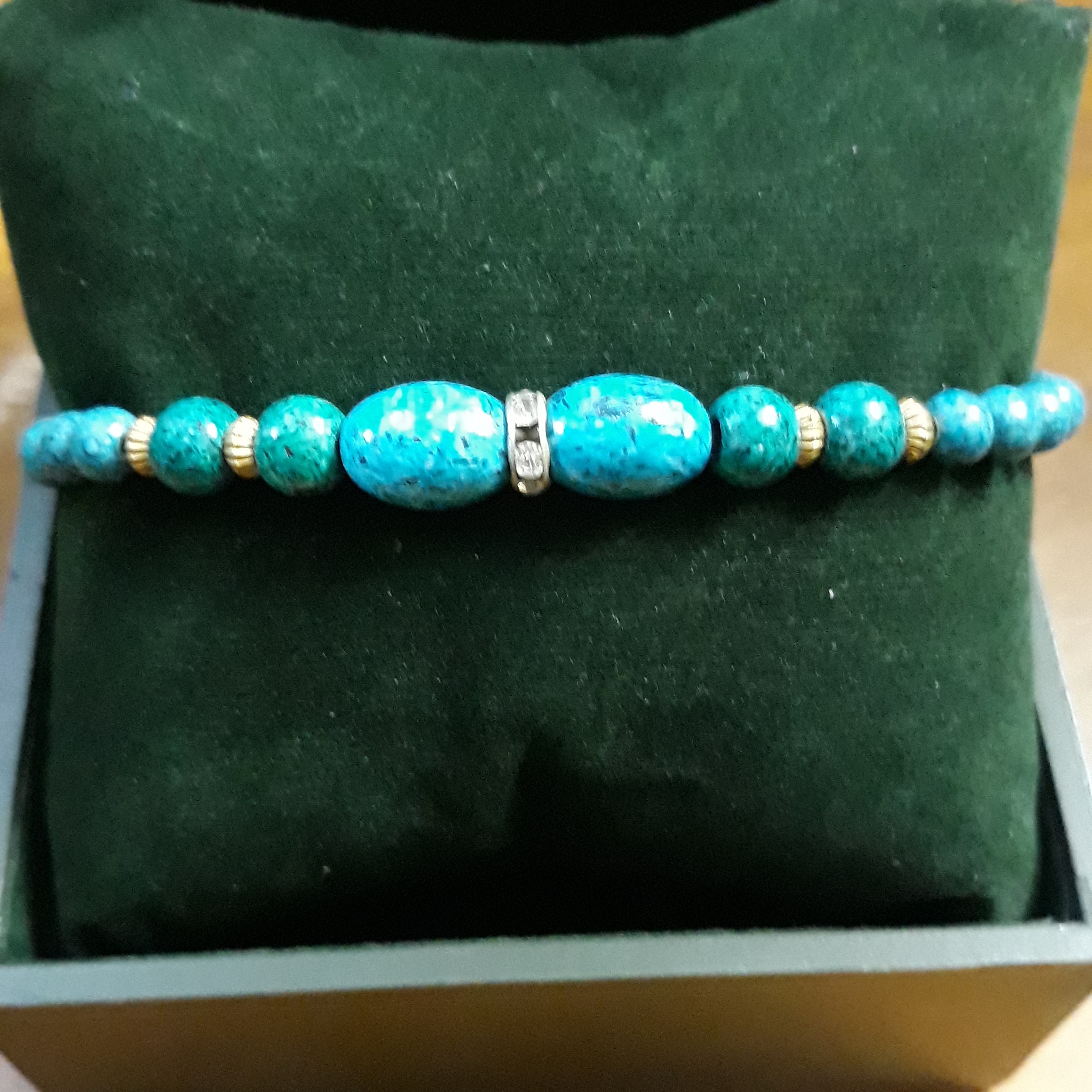 دستبند مرواریدی آبی کد 806 