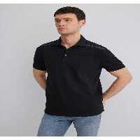 تی شرت یقه پولو مشکی مردانه سیاه چوگان تناسب معمولی برش 0611536 900 Mavi