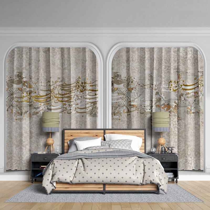 پرده پانچی هازان کلاسیک سایز 140 در 280 کد 1028