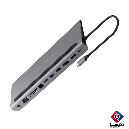 هاب تایپ سی 11 پورت و استند لپ تاپ پاورولوژی Powerology 11 in 1 Multi-Display USB-C Hub & Laptop Stand 100W