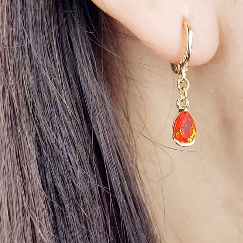 گوشواره آویز نگین سوارسکی برند ژوپینگ کد 9834