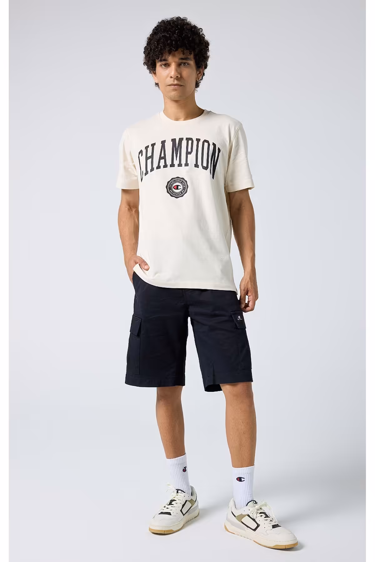 شلوارک و برمودا مشکی مردانه کتابفروشی اورجینال Champion