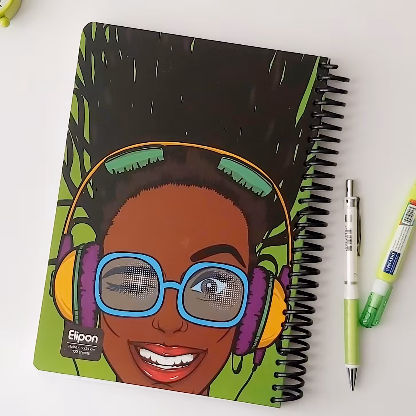 دفتر 100 برگ الیپون  طرح دختر سایز وزیری