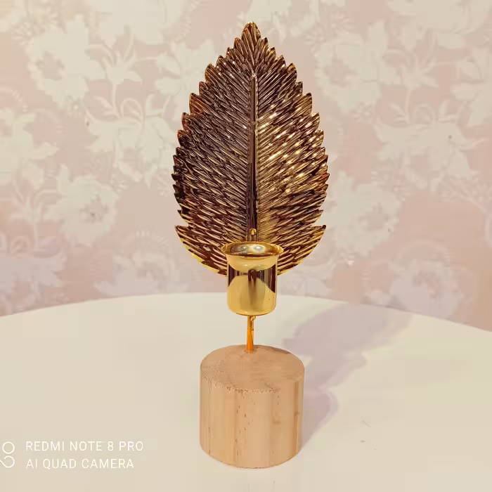 جاشمعی_ترکیبی از چوب واستیل_مناسب اکسسوری منزل_مناسب شمع های قلمی و وارمر