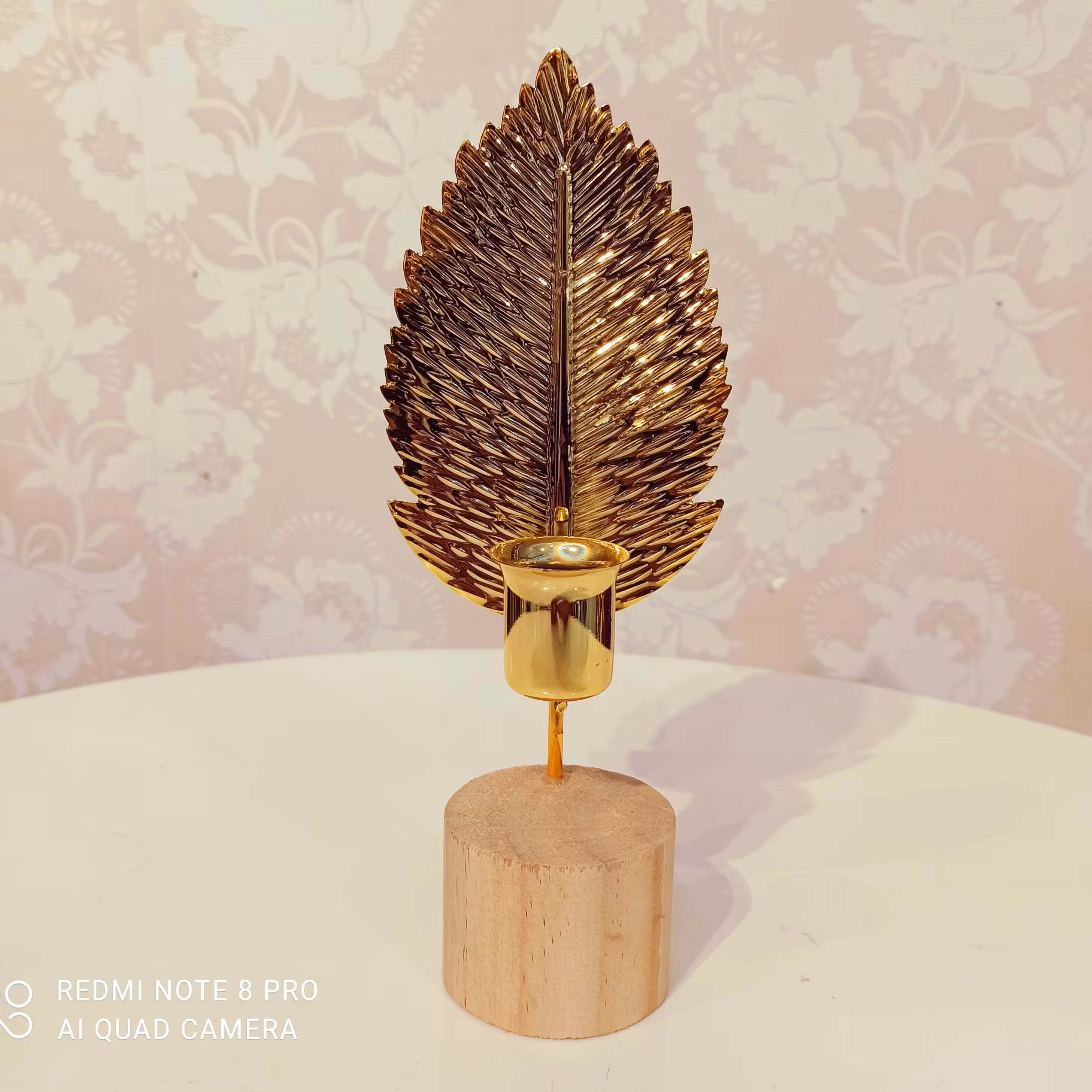 جاشمعی_ترکیبی از چوب واستیل_مناسب اکسسوری منزل_مناسب شمع های قلمی و وارمر