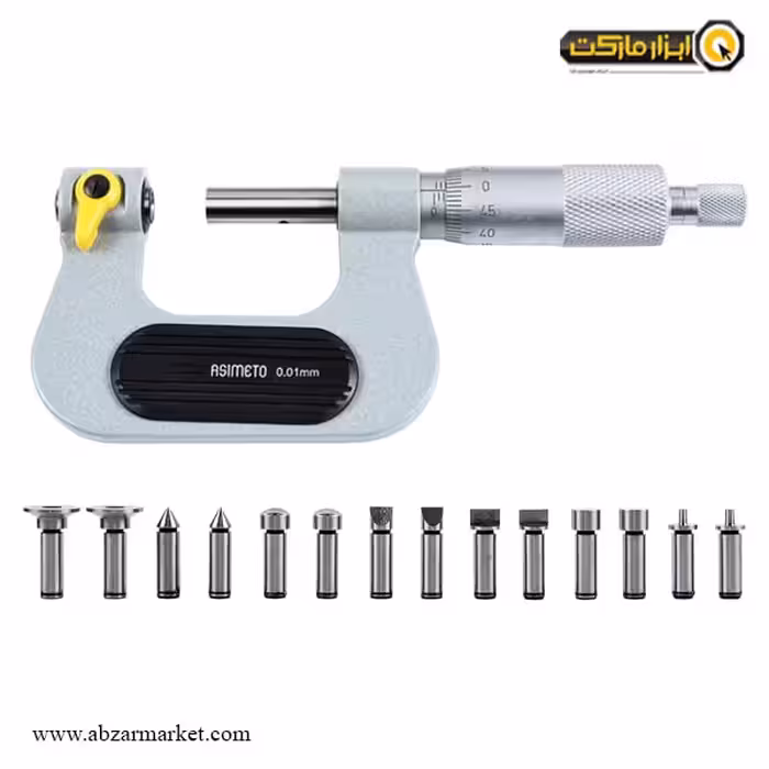 میکرومتر یونیورسال آسیمتو 100-75 خارج سر تعویض شو مدل 0-04-142