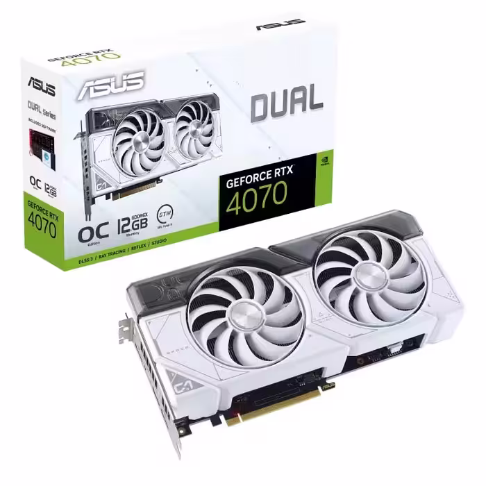 خرید کارت گرافیک ایسوس ASUS Dual GeForce RTX 4070 White OC Edition با بهترین قیمت