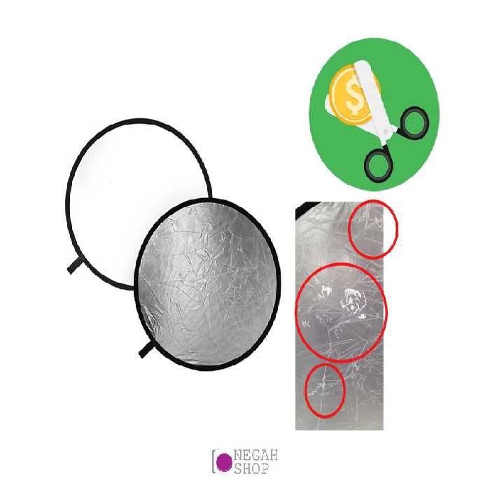 رفلکتور 2 کاره سفید نقره ای Zomei 110cm (زیر قیمت)