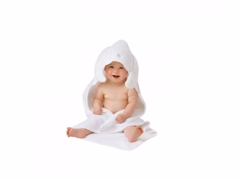 حوله کلاهدار طرح خرگوش سفید playgro کد 6985888