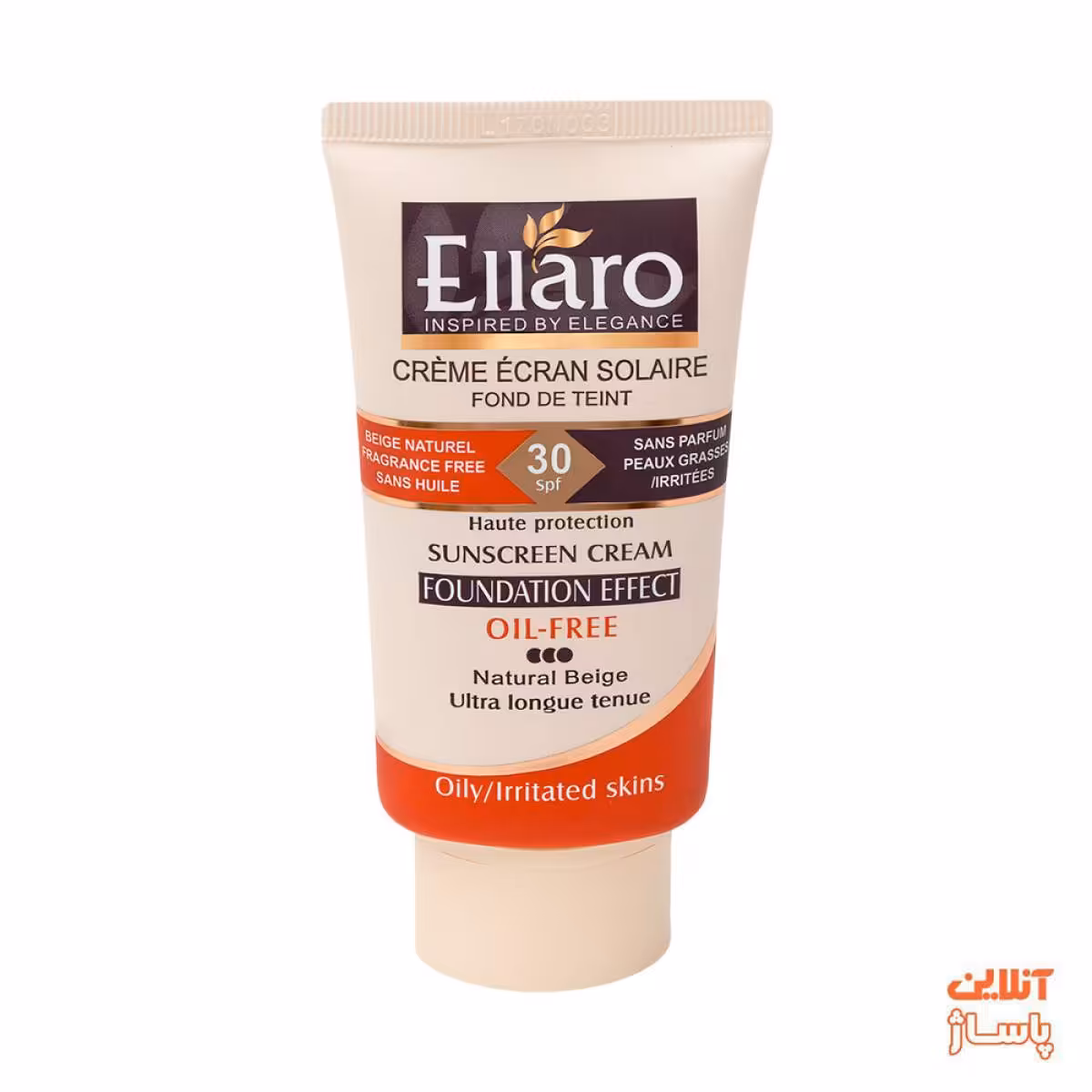 کرم ضد آفتاب رنگی بدون چربی الارو مدل Foundation Effect Oil-Free Natural Beige با spf30 حجم 40 میلی لیتر