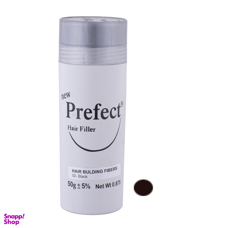 پودر پر پشت کننده مو پرفکت هیر فیلر کد 02 وزن 50 گرم رنگ مشکی