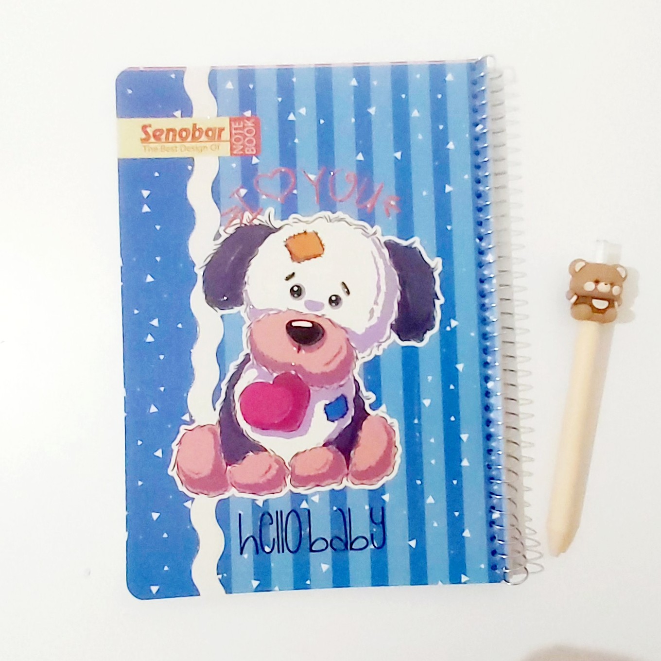 دفتر  نقاشی 50 برگ جلد طلقی طرح سگ قلبی