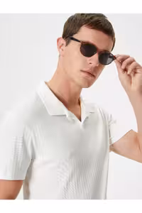 تی شرت یقه پولو مردانه پنبه آستین کوتاه SLIM T POLO YAKA Koton