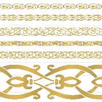 وکتور حاشیه گل طلایی | گرافیک با طعم تربچه