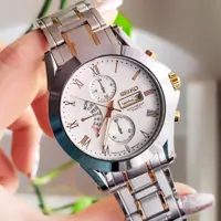 ساعت مچی مردانه سیکو دو تاریخه بالاترین کیفیت  استیل سنگین و رنگ ثابت SEIKO