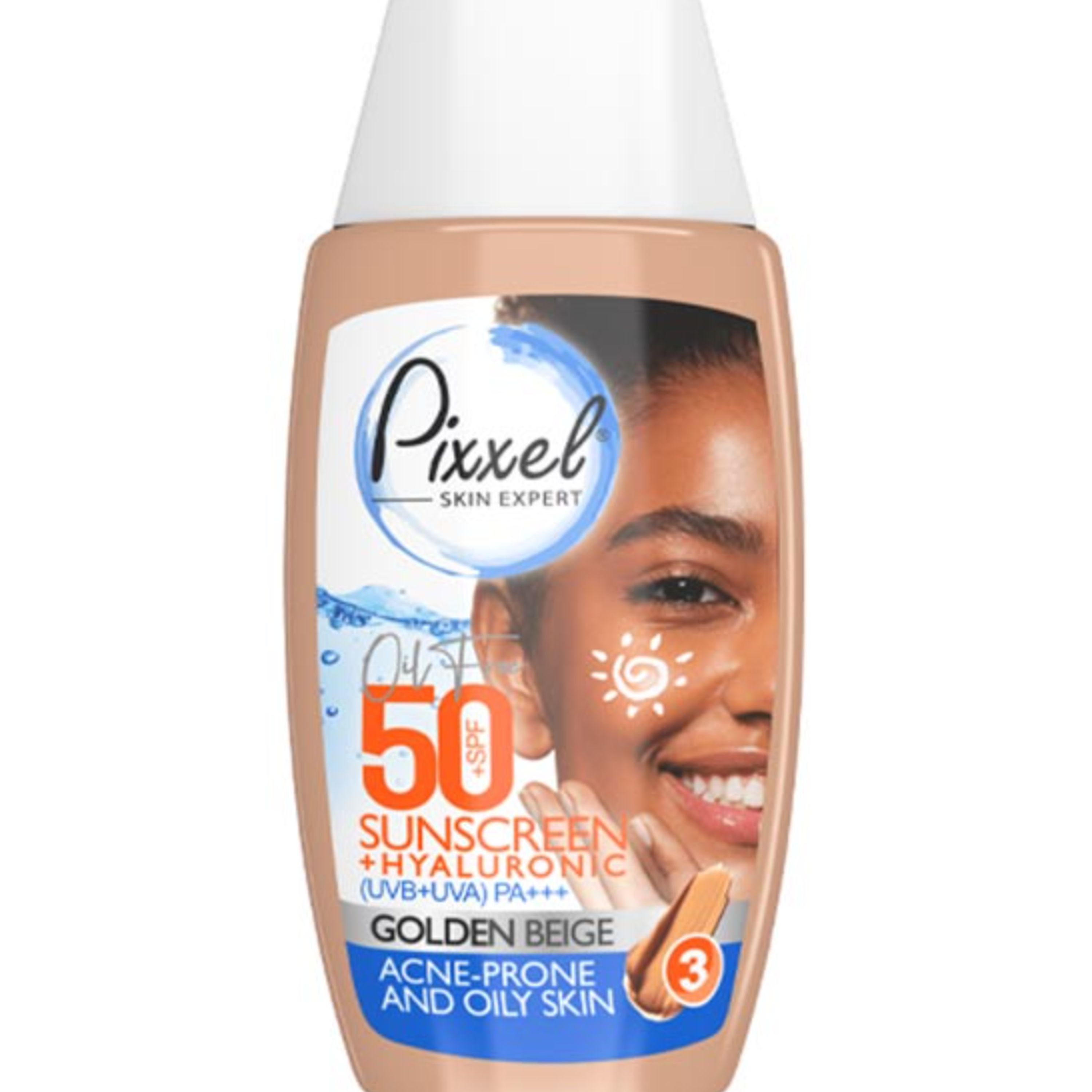 کرم ضد آفتاب رنگی پیکسل SPF50 مناسب پوست چرب و جوش دار بژ طلایی 50 میل