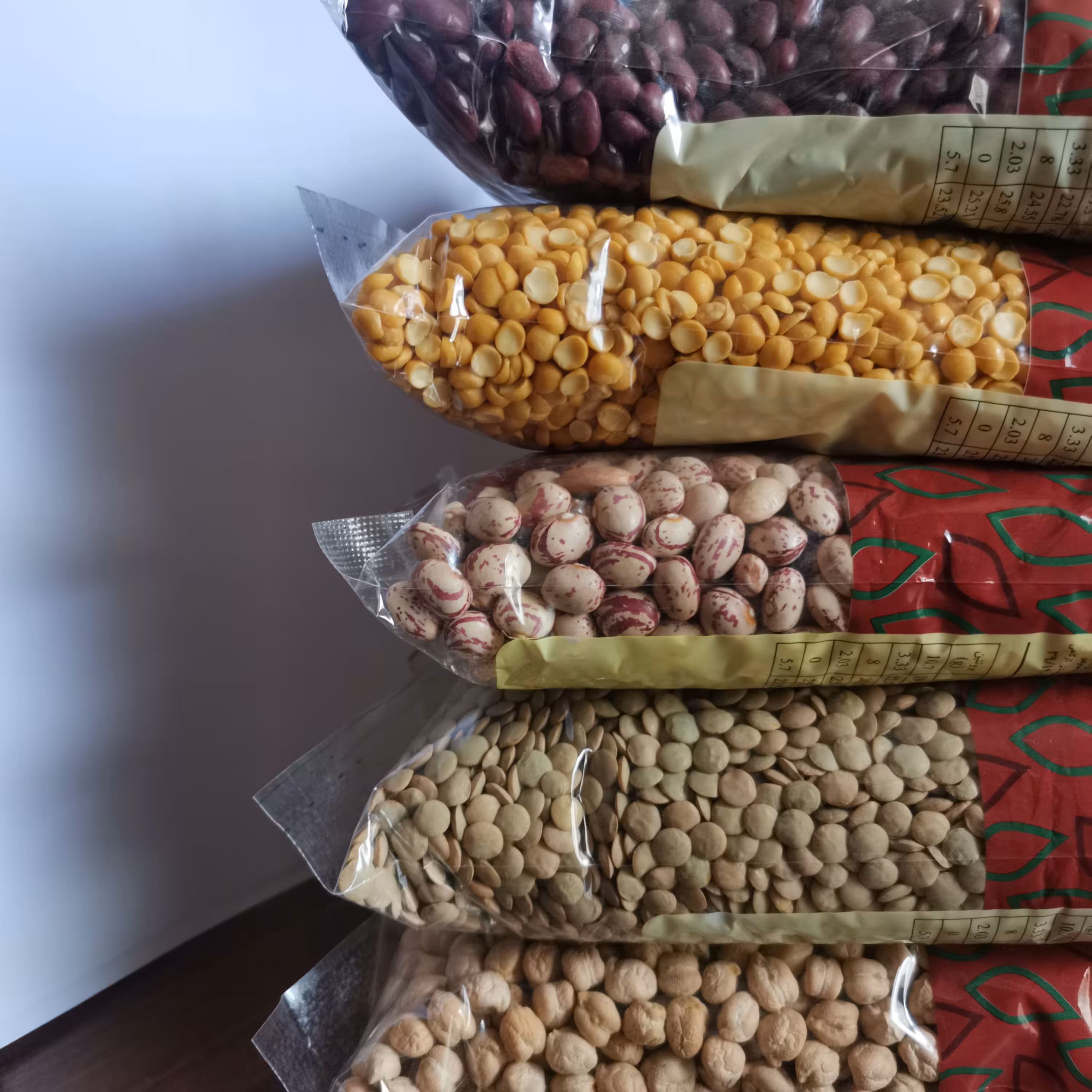 مجموعه لپه چیتی نخود عدس 900 گرمی دستچین بسته بندی بهداشتی