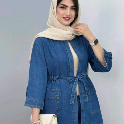 مانتو نیل طرح جین کمر گت