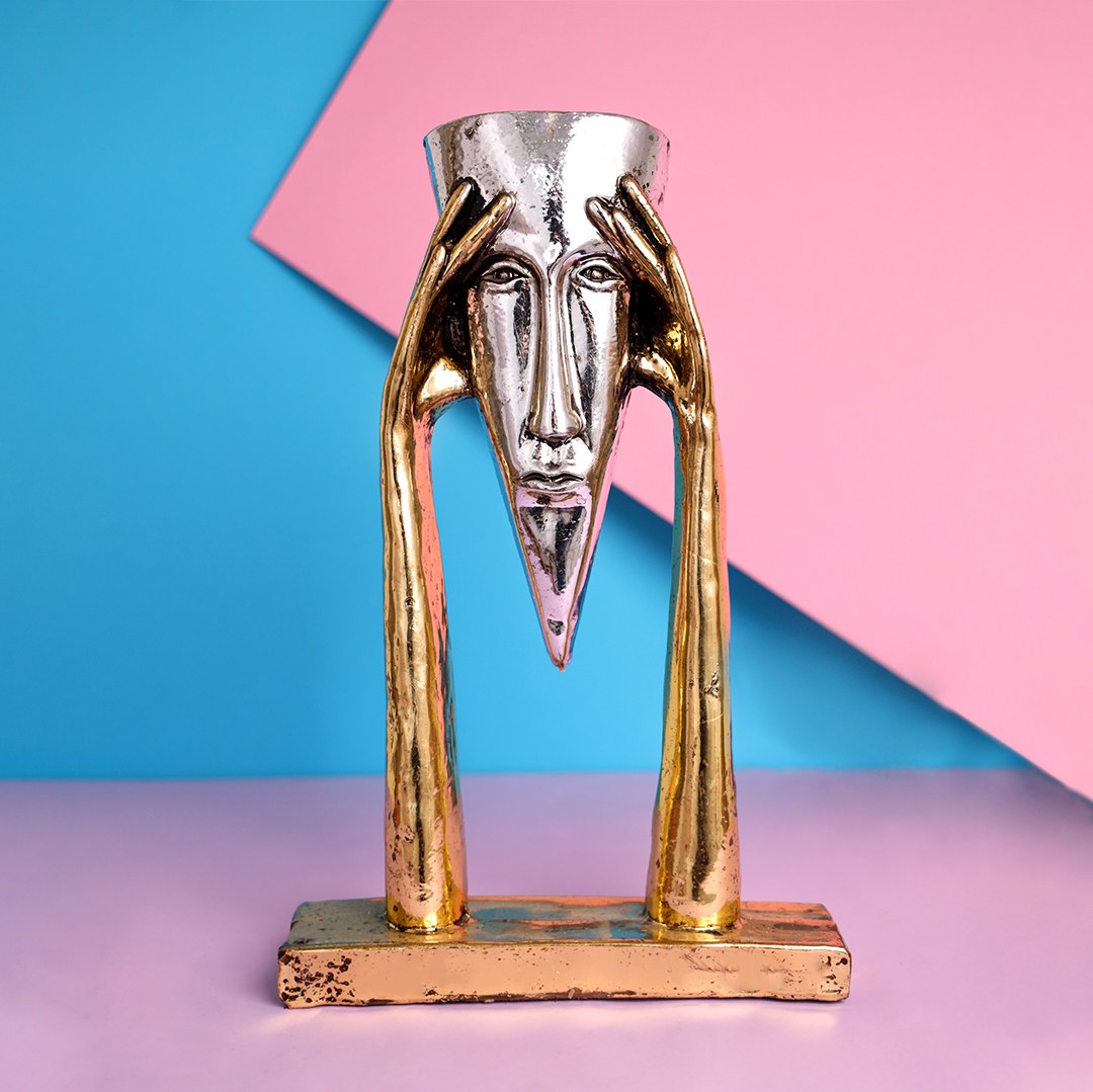 مجسمه احساس طلایی نقره ای کد 1