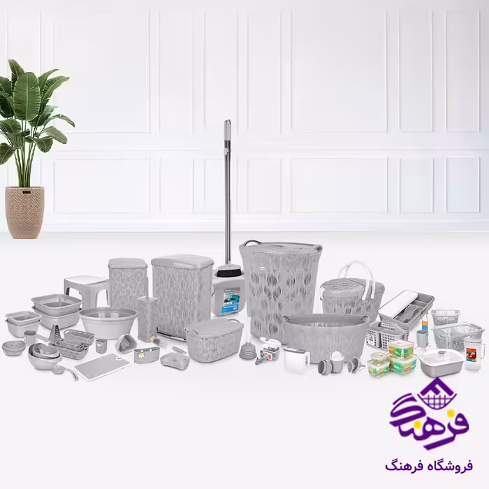 جهیزیه هومکت فلورا 83پارچه طوسی