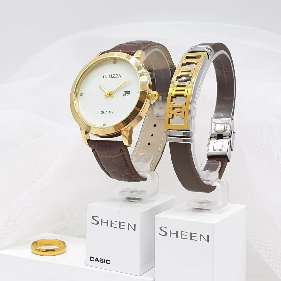 ست کامل ساعت مردانه با انگشتر