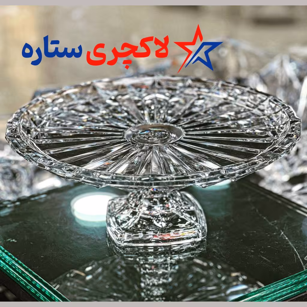 قاب شیرینی خوری کریستال پایه دار ساکورا مدل مودنا ( هگزا )