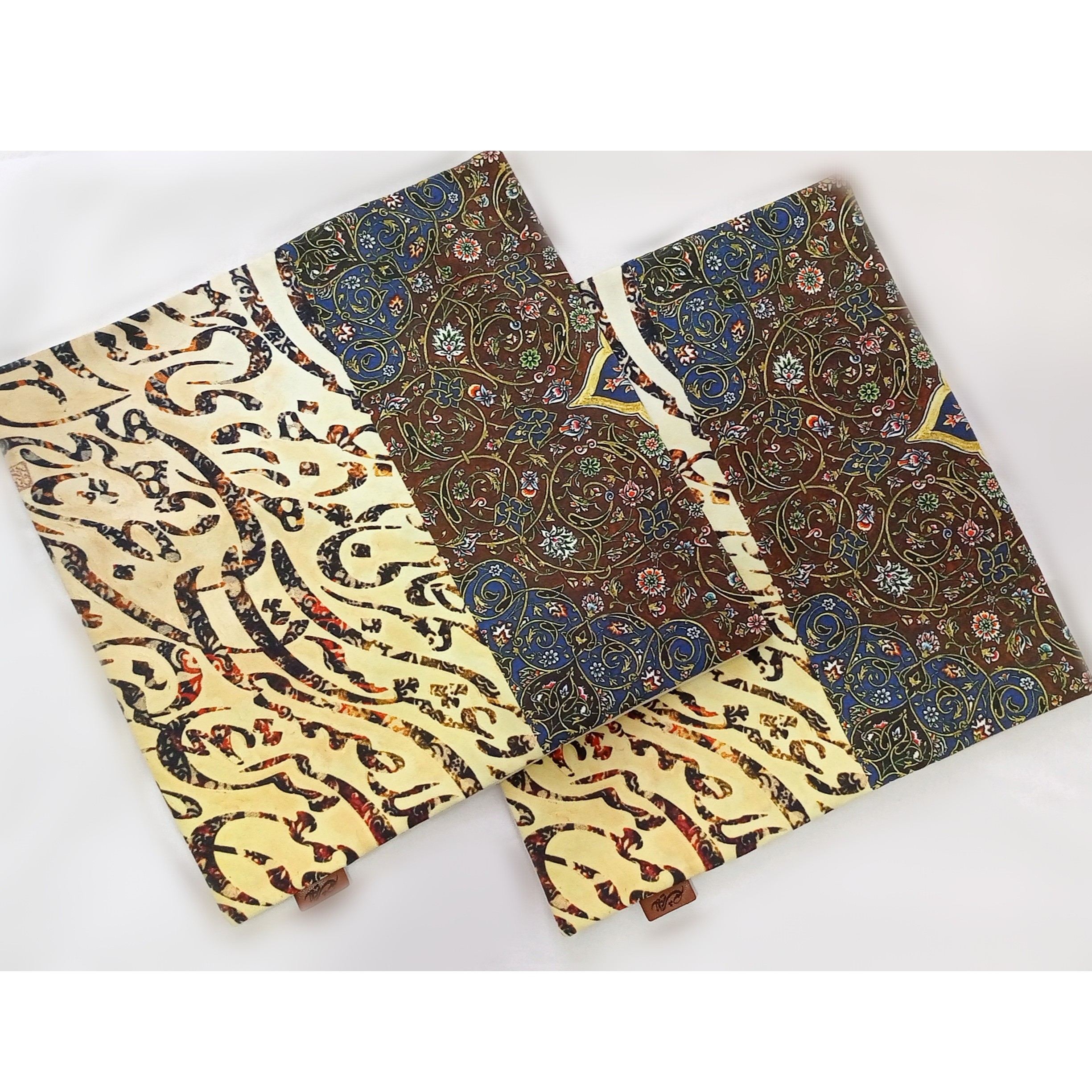 روکش کوسن مخمل کوبیده یک جفت سایز 40 در 40 طرح  نقاشیخط سنتی