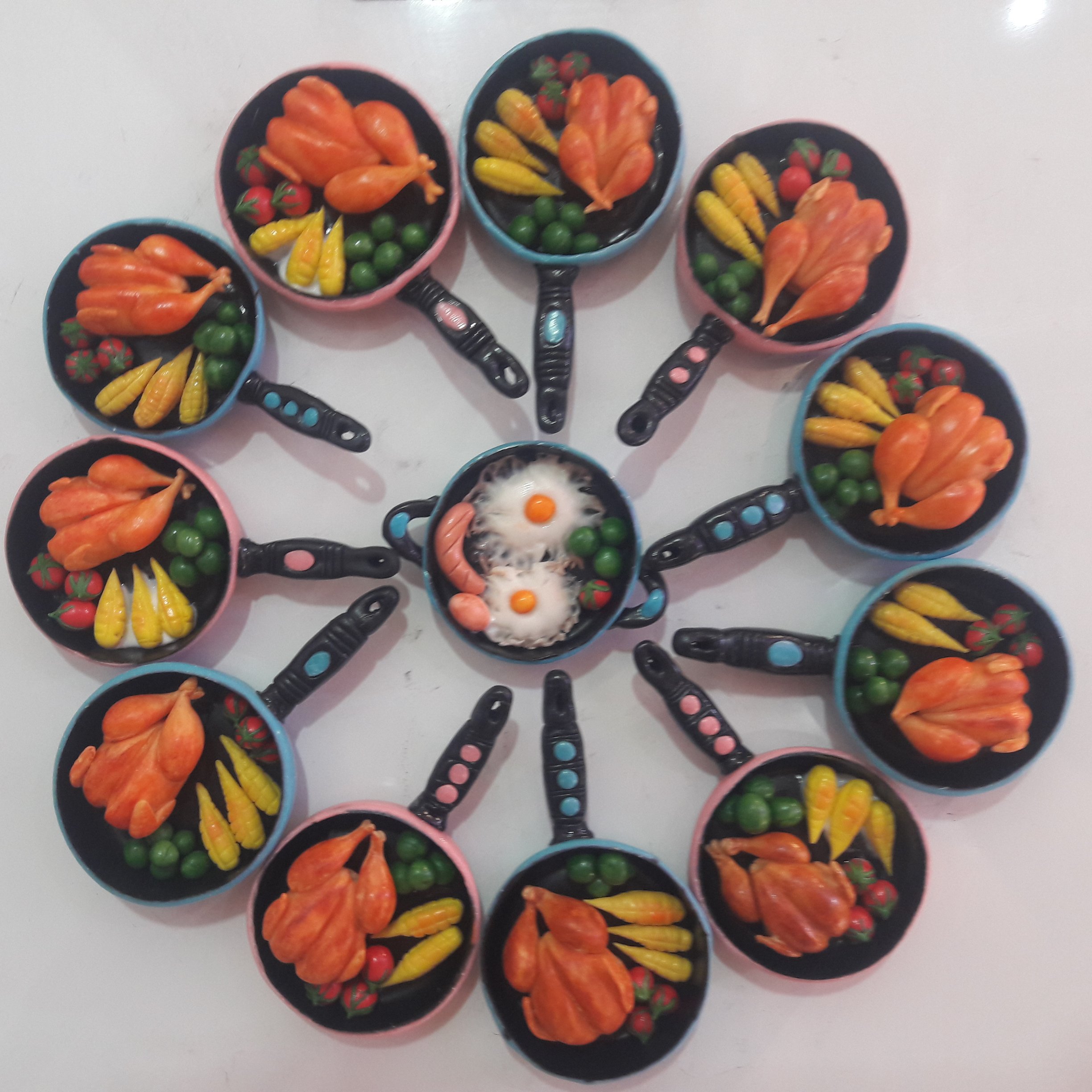 پک 3 عددی مگنت یخچال ماهی تابه مرغ