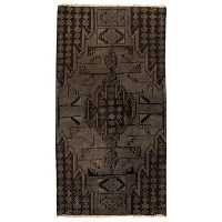 فرش دستبافت رنگ شده یک و نیم متری طرح وینتج کد 991223