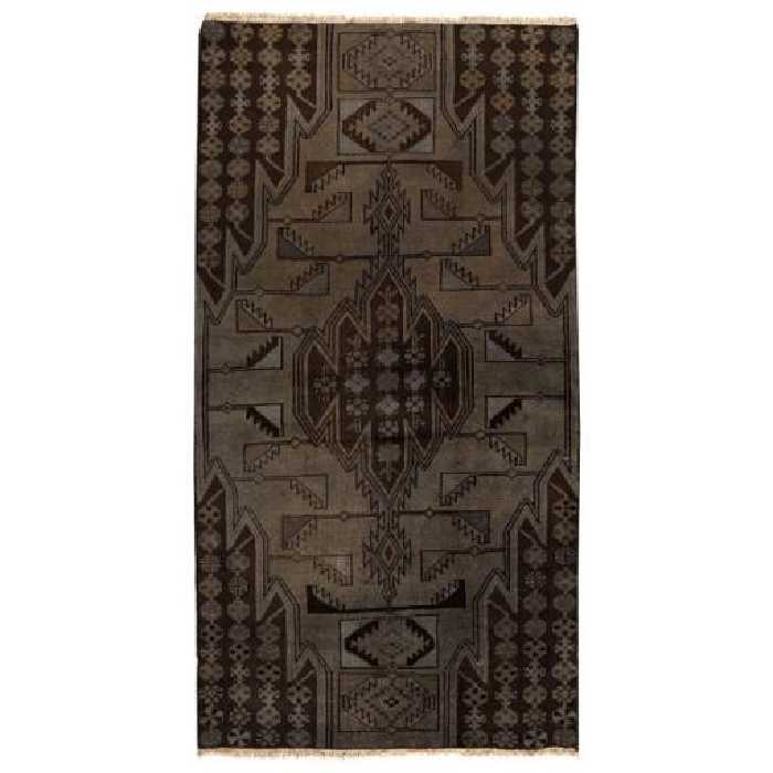 فرش دستبافت رنگ شده یک و نیم متری طرح وینتج کد 991223