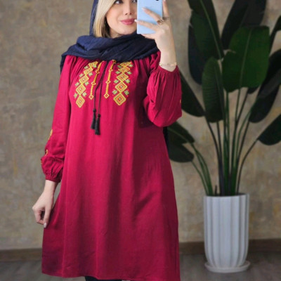 شومیززنانه مدل ترنم نخی وگلدوزی فری سایز 38تا48