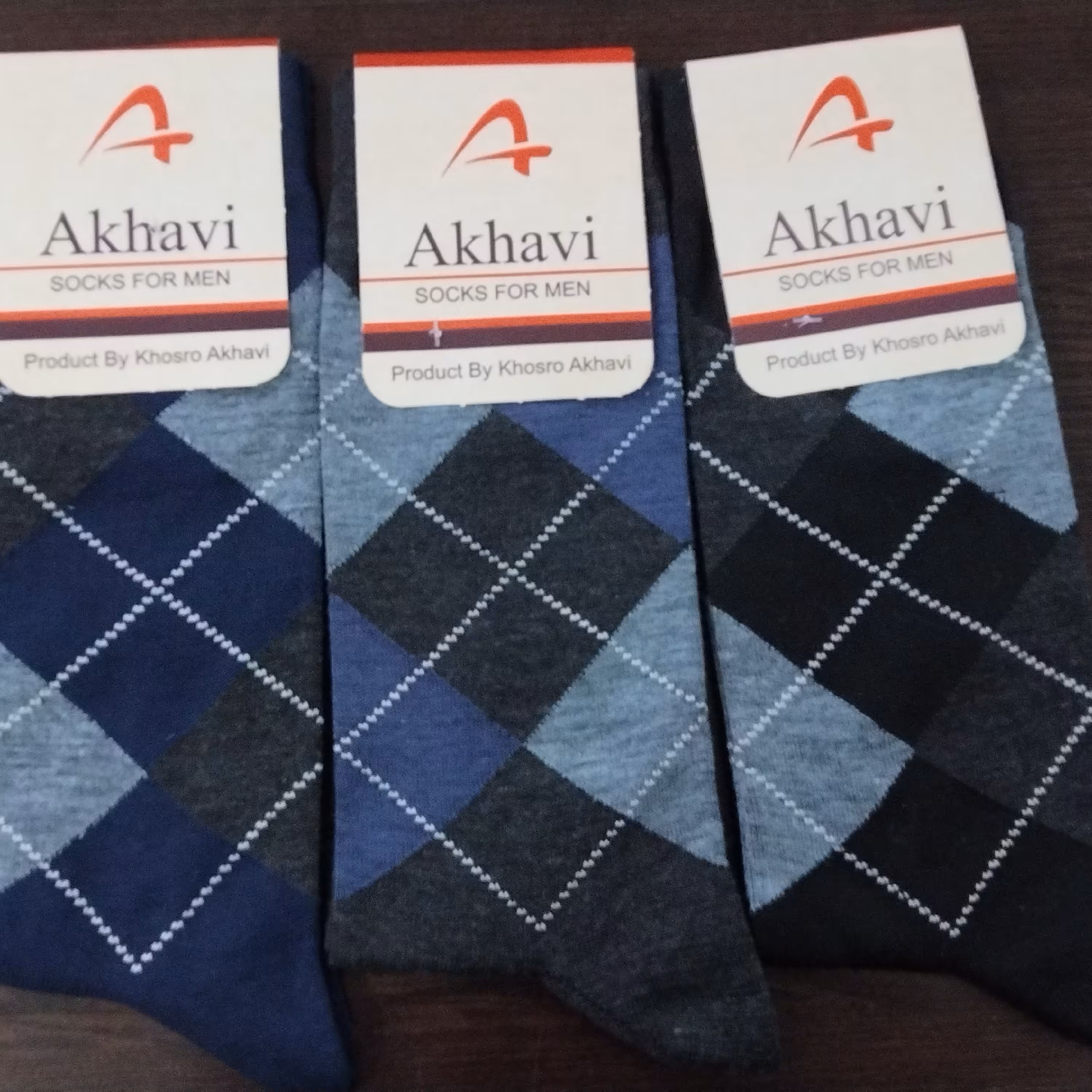 12 جفت جوراب ساقدار  طرح لوزی برند بسیار  با کیفیت اخوان نخ پنبه ای اعلا و با دوام